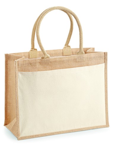W-W427-Cotton Pocket Jute Shopper